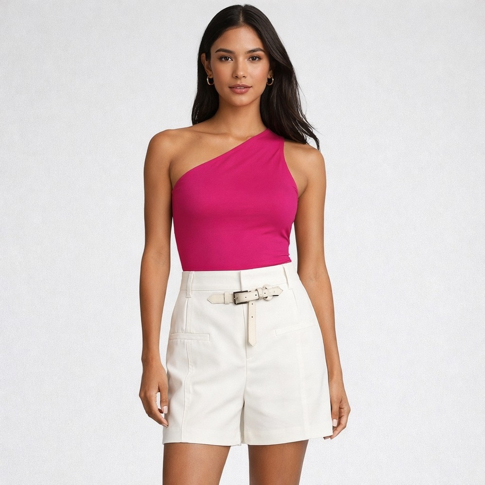 ZARA Tailored White Shorts | High-Waist | Chic Minimal | Size S